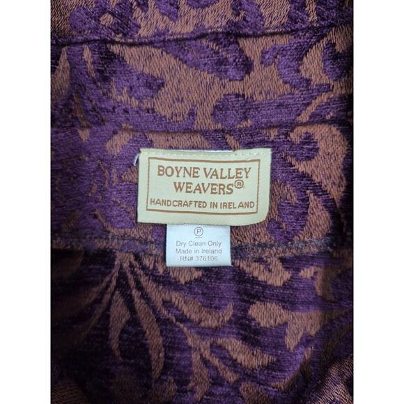 Boyne Valley Weavers Ireland  Plum Brocade Tapestry Blazer jacket Sz 3X - Picture 5 of 6